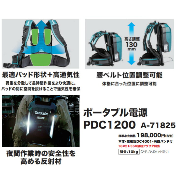 楽天市場】マキタ(makita) A-71825 PDC1200 ポータブル電源 : ヤマタカナモノ楽天市場店