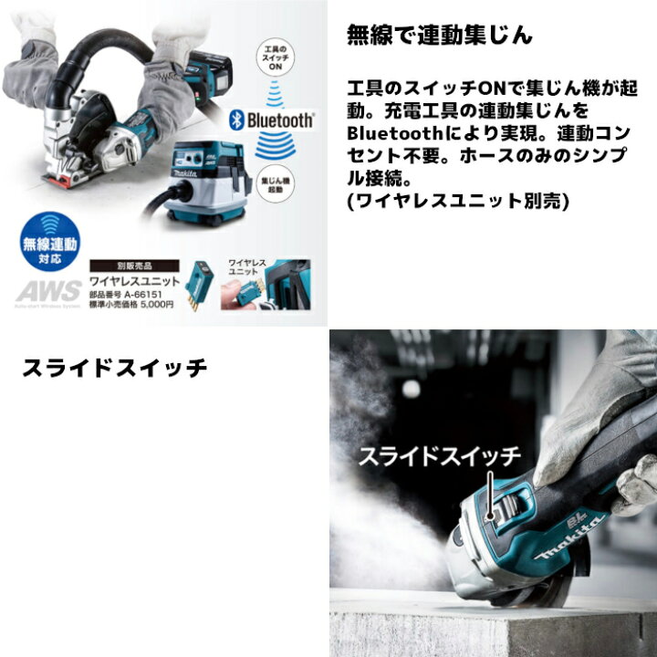 楽天市場】マキタ(makita) GA512DZ 充電式ディスクグラインダ(無線連動 