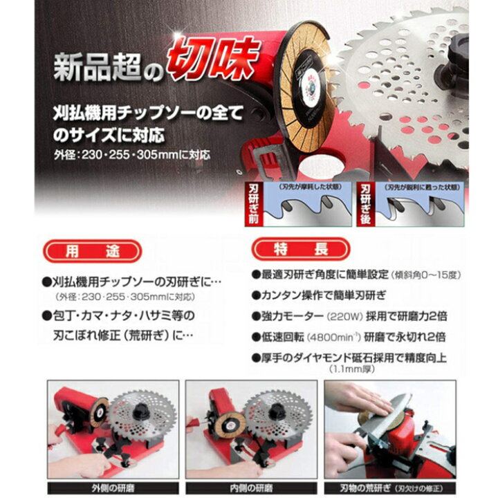 楽天市場】ニシガキ工業 N-822 刃研ぎ名人チップソー (AC100V 