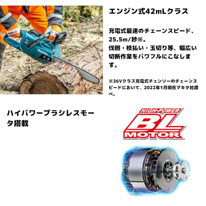 楽天市場】マキタ(makita) MUC019GZ4+XGT6 充電式チェンソー バッテリ 