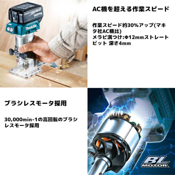 楽天市場】マキタ(makita) RT50DZ 充電式トリマ 18V トリマベース仕様  