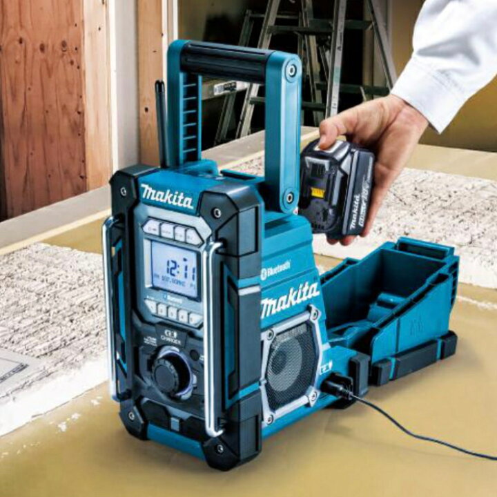 楽天市場】マキタ(makita) MR300 充電機能付ラジオ(青/黒) 10.8V/14.4V 