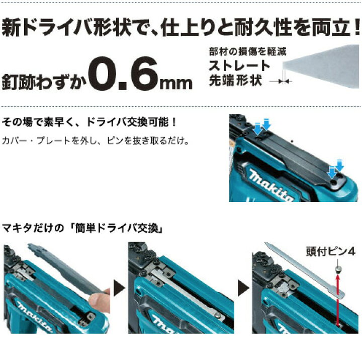 楽天市場】マキタ(makita) PT353DZK 充電式ピンタッカ 18V 本体のみ 