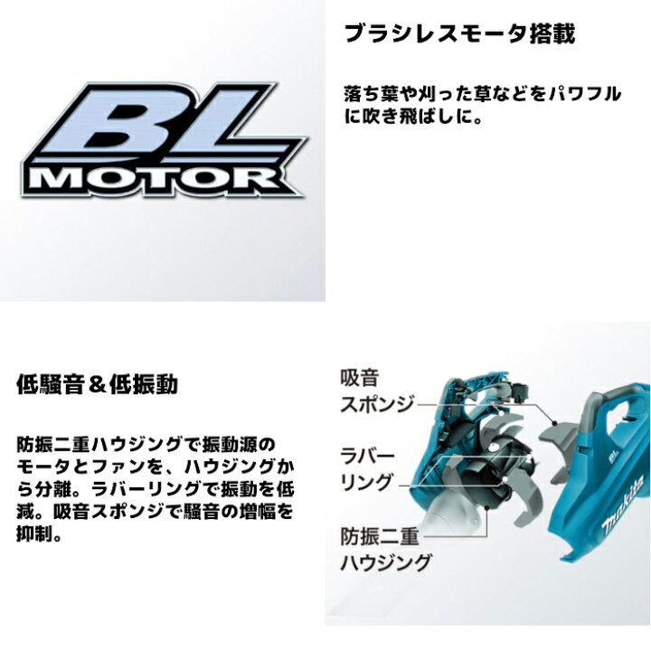 楽天市場】マキタ(makita) MUB362DPG2 充電式ブロワ バッテリ(BL1860B 