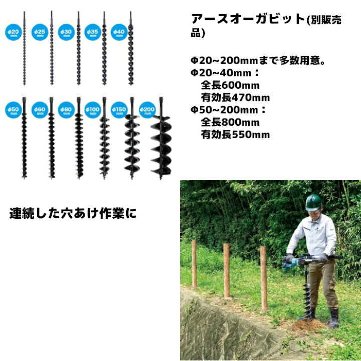 楽天市場】マキタ(makita) DG461DZ 充電式アースオーガ 36V(18V+18V 