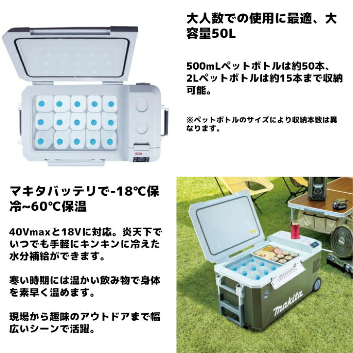 楽天市場】マキタ(makita) CW002GZ 充電式保冷温庫 (青/オリーブ) 内容 