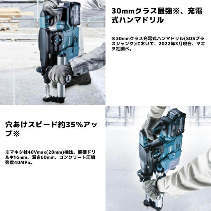楽天市場】マキタ(makita) HR008GRMX 充電式ハンマドリル (青) 40Vmax 