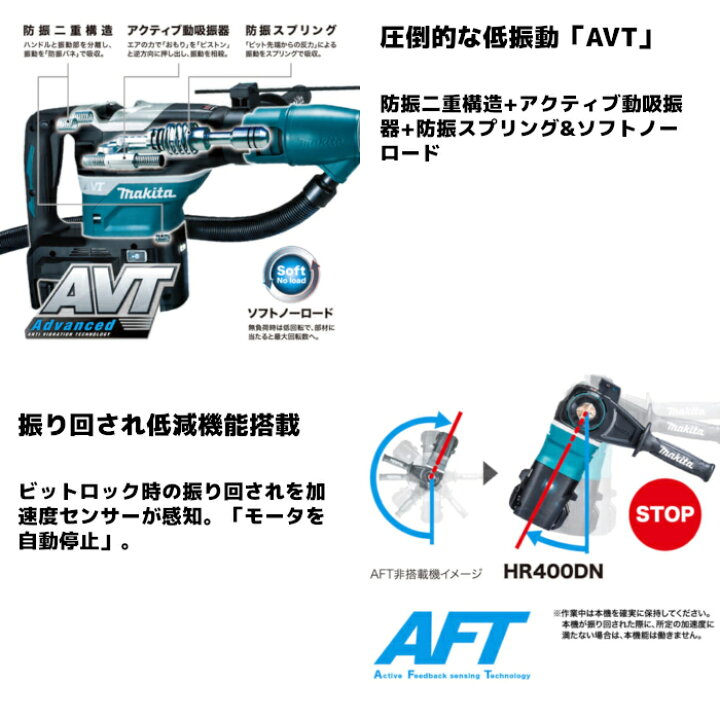 楽天市場】マキタ(makita) HR400DPG2N 充電式ハンマドリル 36V(18V+18V 