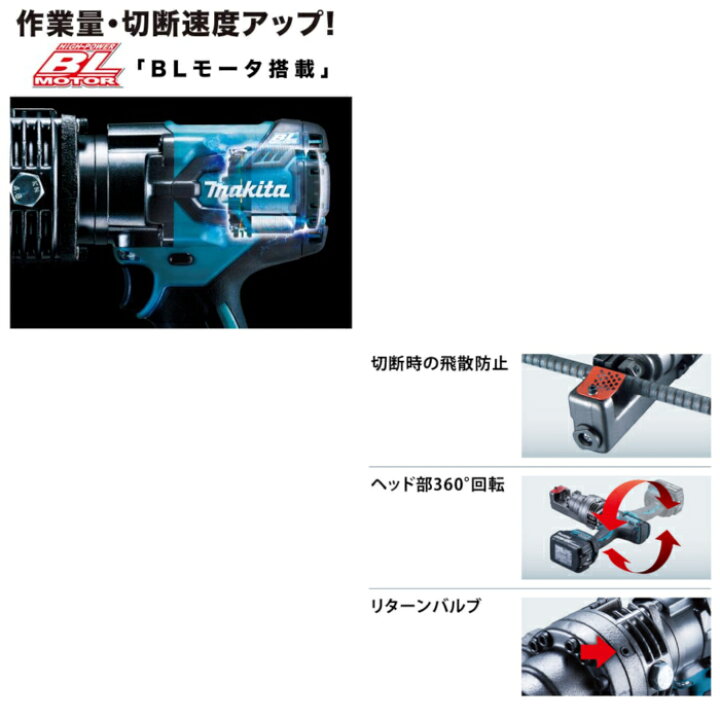 楽天市場】マキタ(makita) SC192DRG 充電式鉄筋カッタ(携帯油圧式) 18V 