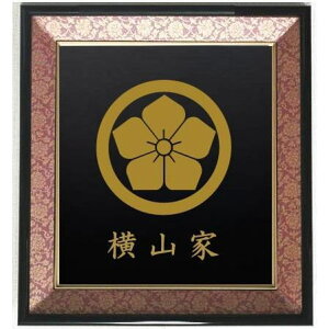 家紋 丸に桔梗 色紙額入り家紋