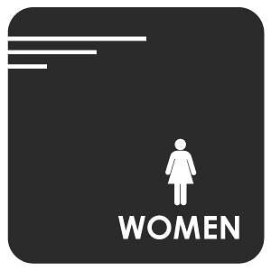 3LINEトイレプレート  アクリル艶消し黒色