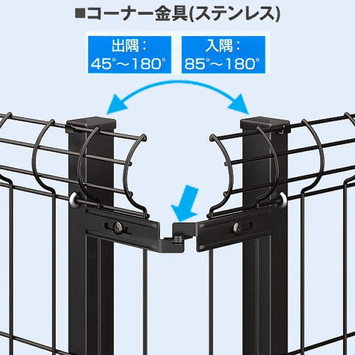 楽天市場】境界 フェンス イーネット 3F型専用 コーナー金具（2個1組