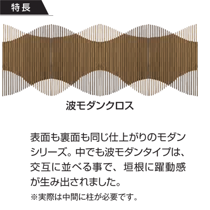 楽天市場】竹 庭 フェンス 人工 竹垣 波モダン クロス 基本セット