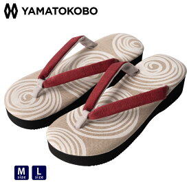 大和工房 雪駄 レディース おしゃれ 軽い サンダル 女性 セッタ ウズ模様　EVA底 約4.5cmヒール 【レディース】｜R434