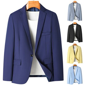 テーラードジャケット メンズ 秋服 紳士服 カラフル 一つボタン ブレザー メンズジャケット 秋 春 ジャケット アウター 無地 ブルゾン 仕事着 ビジネス カジュアルスーツ 送料無料