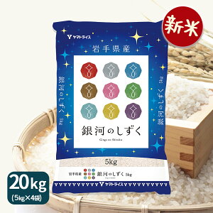 【新米】岩手県産 銀河のしずく 20kg (5kg×4) 令和7年産 白米 お米 お歳暮 御中元