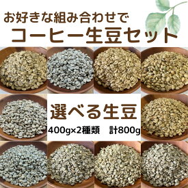 コーヒー生豆 選べる生豆セット 400g×2種類 合計800g 送料無料 コーヒー豆 自家焙煎 生豆 珈琲 未焙煎