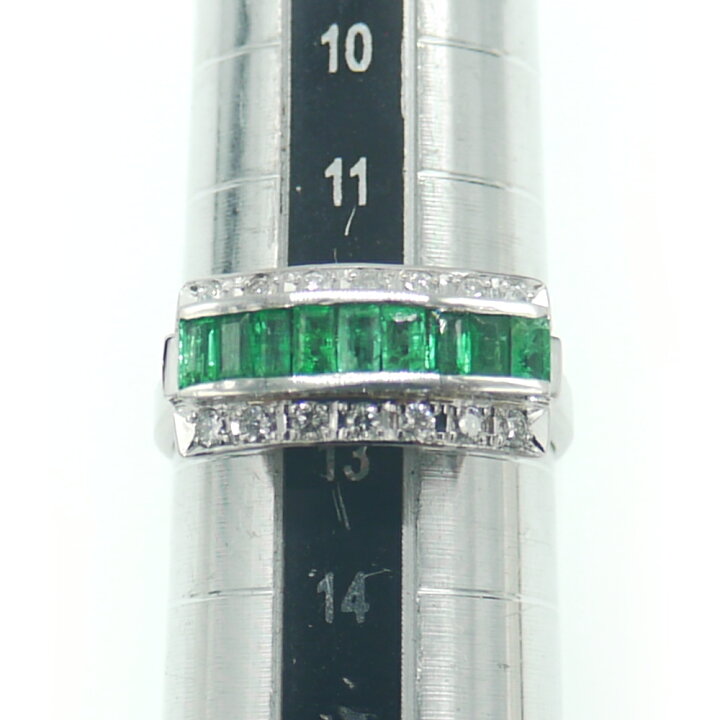 楽天市場】【中古】Pt900 エメラルド ダイヤモンド デザインリング  