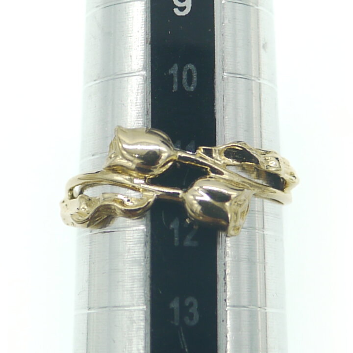 楽天市場】【中古】K18 チューリップデザインリング 18金 指輪 11号  