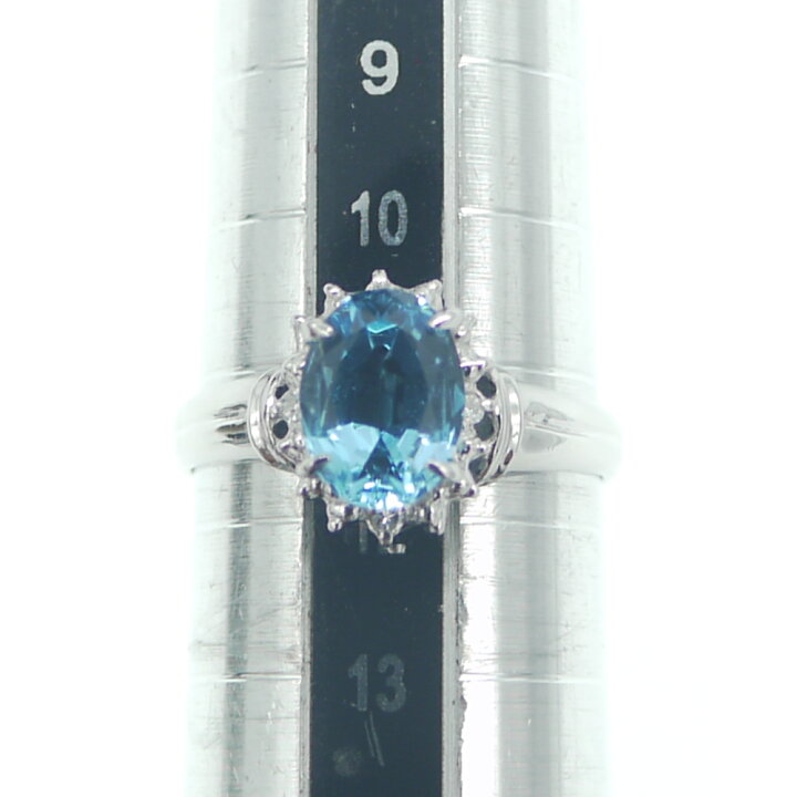 楽天市場】【中古】Pt900 ブルートパーズ ダイヤモンド デザインリング 