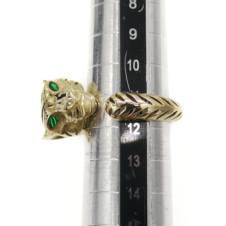 楽天市場】【中古】K18 エメラルド 虎デザインリング タイガー 18金 