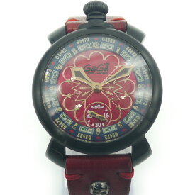 【中古】GaGa MILANO ガガミラノ マヌアーレ 48mm ラスベガス 5012LV02-RED 300本限定 手巻き 赤文字盤 Y02280