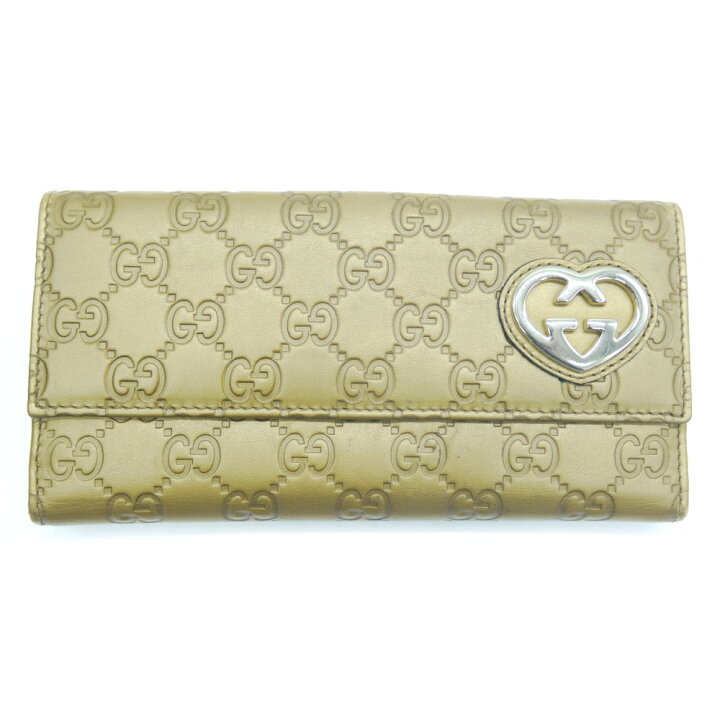 楽天市場】【中古】GUCCI グッチ ラブリー グッチシマ 二つ折長財布 GG 