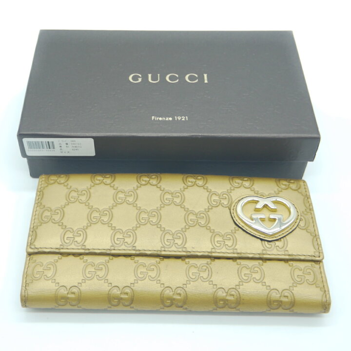 楽天市場】【中古】GUCCI グッチ ラブリー グッチシマ 二つ折長財布 GG 