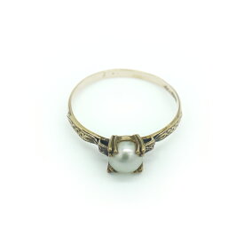 【中古】K18 パール デザインリング 18金 指輪 17.5号 Y02419