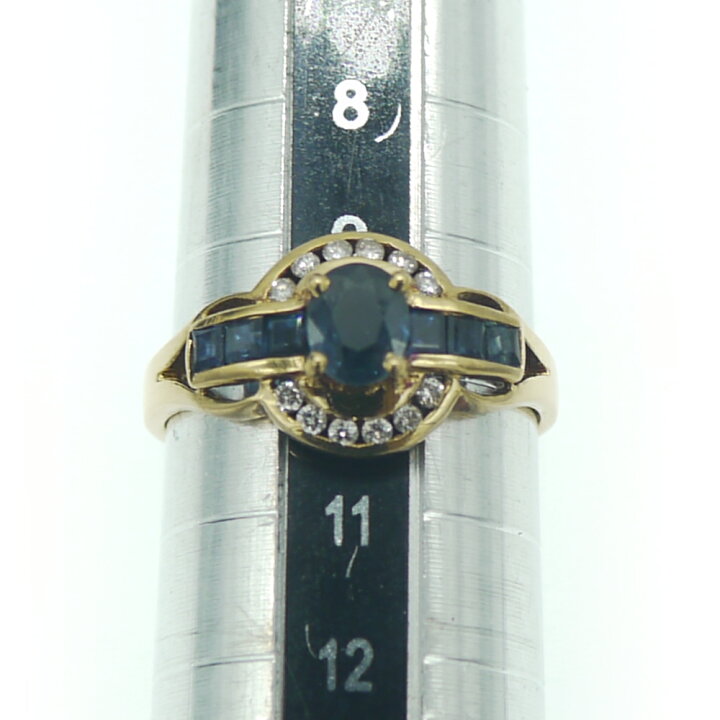 楽天市場】【中古】K18 サファイア ダイヤモンド デザインリング 18金 