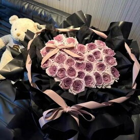 ソープフラワー 花束 ギフト 石鹸花 人気 誕生日プレゼント クリアボックス メッセージカード付き 手提げ付き 枯れない 女性 バレンタインデー ホワイトデー 新年 結婚記念日 彼女 卒業 はな ハナ