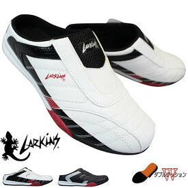 ラーキンス LARKINS L6339 ホワイト ブラック 25cm～27cm メンズ スリッポン スリップオン カジュアルシューズ 履きやすい靴 軽量 軽い 幅広 ワイド 3E相当 クッション ラーキンスL6339