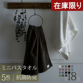 【最大73％OFF！6/11まで！】【アウトレット】バスタオル 小さめ ミニバスタオル 5枚 セット 厚手 50×100cm 抗菌 防臭 吸水加工 おしゃれ ホテルタオル ビッグフェイスタオル 臭わない よくばりっち 【yoku-mbt】