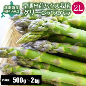 【2026年度収穫 予約】 アスパラ 早出し グリーンアスパラガス 2Lサイズ 800g/1kg/1.5kg/2kg ハウス栽培 産地直送 産直 春 旬 北海道 アスパラ アスパラガス
