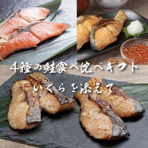 鮭4種食べ比べセット 北海道産鮭の塩麹・醤油麹漬け 北海道雄武産 ブランド秋鮭「雄宝」鮭切身 北洋産紅鮭 セット 海鮮ギフト 選べるいくら醤油漬 お歳暮ギフト