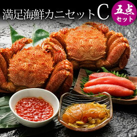 満足海鮮カニセットC 北海道のかに三昧 毛ガニ 2尾 + 海鮮3種 カニ 蟹ギフト 海鮮 いくら醤油漬け