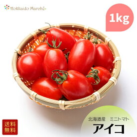 【 予約 】 北海道産 ミニトマト 「 アイコ 」 1kg アイコ トマト とまと ミニトマト 大容量 ご褒美 北海道 道産 道産野菜 旬