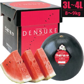 【予約】 でんすけすいか （秀品）3L～4L／8～9kg 1玉 北海道 スイカ デンスケスイカ とっても甘い 大玉 黒スイカ すいか でんすけ デンスケ 西瓜