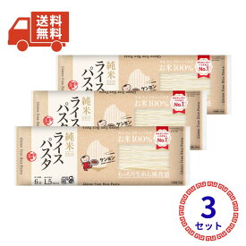 ケンミン ライスパスタ 250g×3袋セット 国内産米100％使用 玄米入り グルテンフリー 小麦不使用 もちもち食感 ポスト投函便