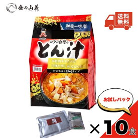 訳あり 神州一味噌 豚汁 10袋セット 個包装 生みそタイプ 即席みそ汁 インスタント味噌汁 具だくさん お味噌汁 簡単調理 常備食 保存食 お弁当 お昼ごはん まとめ買い お得 お取り寄せ 送料無料