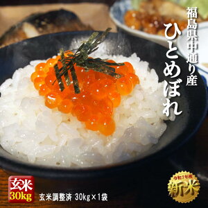 新米 福島県中通り産 ひとめぼれ 玄米 30kg(白米 約27kg) 令和7年産 米 お米【精米無料・送料無料】※一部地域を除く ※沖縄県・離島配送不可