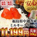 クーポンご利用で20％OFF！！【送料無料】平成28年産 福島県産 ミルキークイーン 玄米:30kg(白米:約27kg) ランキングお取り寄せ