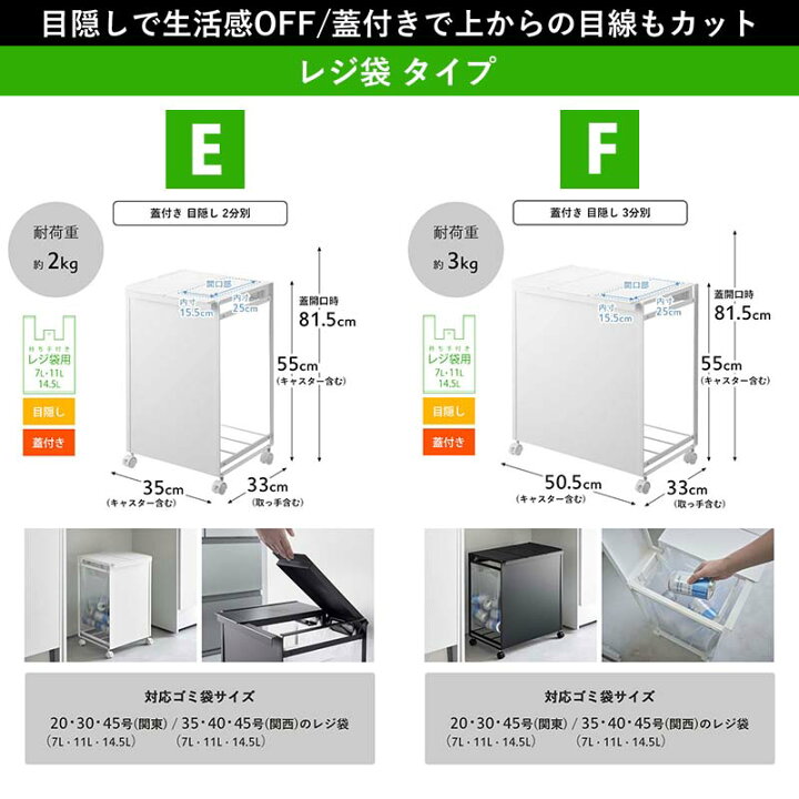 楽天市場】【 山崎実業 分別ダストワゴン タワー 2分別 / 3分別 