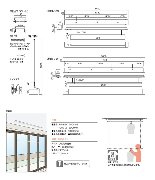 楽天市場】マラソン+4倍日 ホスクリーン室内用 「URB-L （1800mm 
