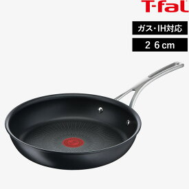 【着後レビューで選べる特典】 ガス・IH対応 「 ティファール エクスペリエンス＋ フライパン 26cm 」T-fal フライパン ガス火 IH プレミアム 加熱均一 耐久性 コーティング こびりつかない 焦げ付かない キッチンツール 調理器具 シンプル E49805