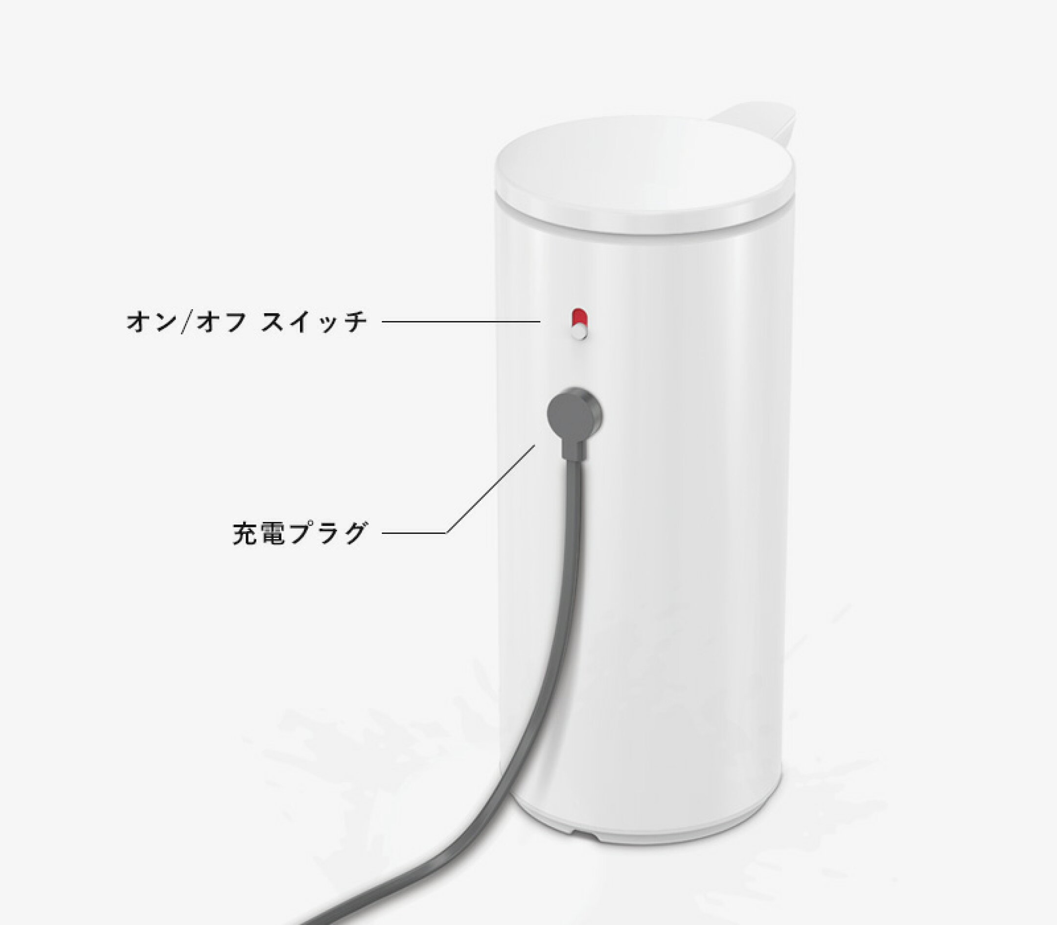 【 シンプルヒューマン センサーポンプ 】 充電式 電動ディスペンサー センサー式 自動 詰め替えボトル 液体石けん 食器洗い 食器用洗剤 おしゃれ 高級感 新築祝い 艶消しステンレス マットブラック 白 ST1082