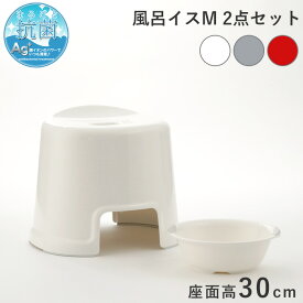 【着後レビューでキッチンタワシ他】 favor フェイヴァ「Ag抗菌 風呂イスM 2点セット」30cm おしゃれ バスチェア 風呂いす 風呂椅子 お風呂 湯おけ 手おけ 桶 洗面器 バスボウル 銀イオン 抗菌 防カビ 衛生的 グレー シルバー ホワイト 白 レッド 赤 フェイバ