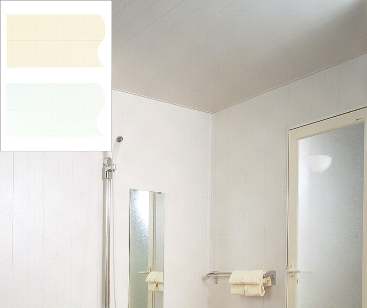 バスパネル（バスリブ）を好評販売中！   浴室用天井・壁装材 「バスパネルU 坪(2m)」 有効幅200mm フクビ化学 【バスパネル／バスリブ】