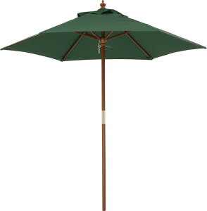 タカショー ガーデンパラソル 「ウッドパラソル 2.1m」 <グリーン> 【日傘/日よけ】