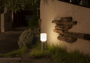 タカショーソーラーライト「ホームEXポールライトSソーラー」(LGS-EX01S)LED:電球色明るいハイパワータイプ屋外防雨製照度センサー自動消灯ガーデンライト明るい太陽光拡散型配光庭照明省エネニッケル水素充電池